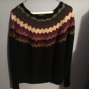 Multi color thick knit sweater.